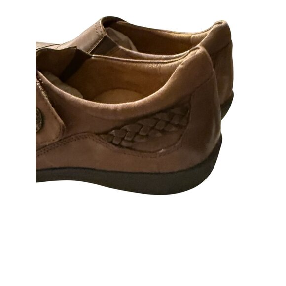 Aetrex  Womens Brown Leather Slip-On Shoes With Braided Decorative Size 9 - Picture 8 of 9